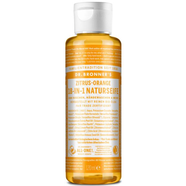 Dr. Bronner´s 18-IN-1 Naturseife Zitrus Orange 120ml