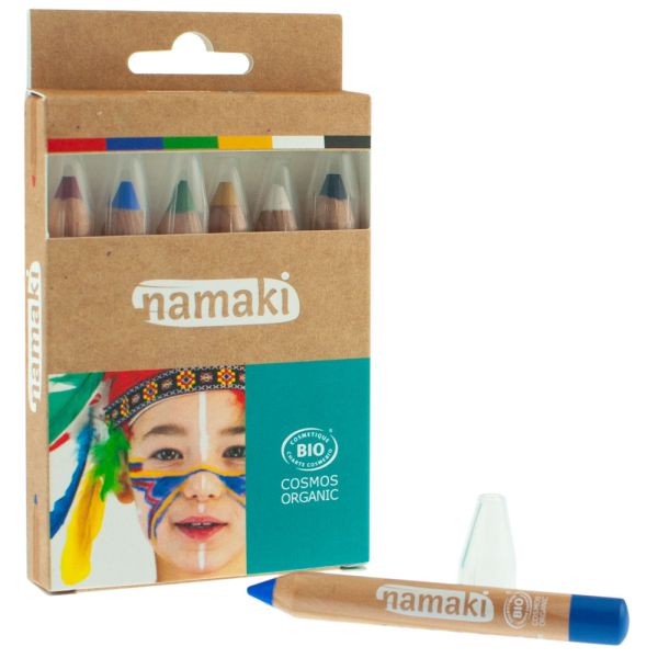 Namaki Cosmetics Set von 6 Farbstiften Rainbow (weiß /schwarz/gelb/grün/blau/rot) Namaki Cosmetics Set von 6 Farbstiften Rainbow (weiß /schwarz/gelb/grün/blau/rot)